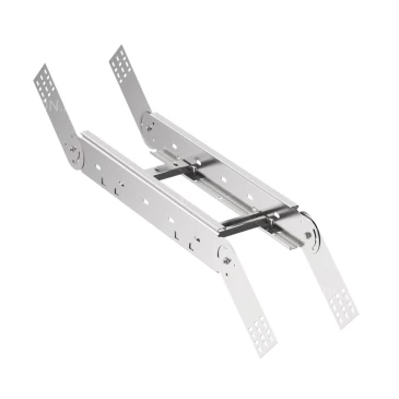 Поворот вертикальный шарнирный лестничный IEK LESTA CPV06 100х300 для кабельного лотка, корпус - сталь, цвет - светло-серый CPV06-4-100-300