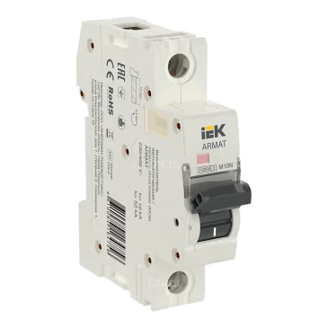 Автоматический выключатель модульный однополюсный IEK ARMAT M10N 1P (C) 32А 10кА, сила тока 32А, тип расцепителя C, отключающая способность 10кА AR-M10N-1-C032