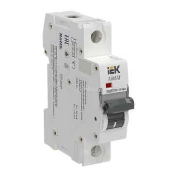 Автоматический выключатель модульный однополюсный IEK ARMAT M10N-MA 1P (C) 16А 10кА, сила тока 16А, тип расцепителя C, отключающая способность 10кА AR-M10N-MA-1-C016