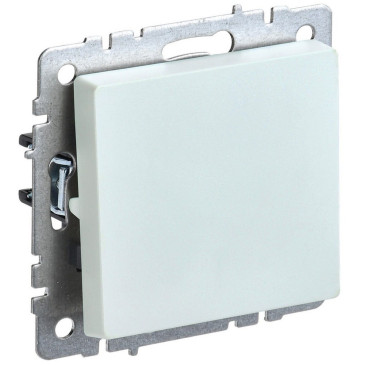 Выключатель одноклавишный IEK Brite ВС10-1-6-БрЖ проходной скрытой установки, номинальный ток - 10 А, степень защиты IP20, цвет - жемчужный