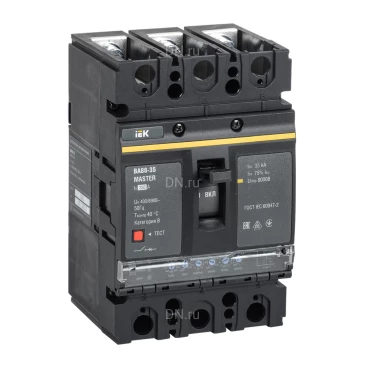 Автоматический выключатель в литом корпусе трехполюсный IEK MASTER BA 88-32 250А 35кА сила тока 250А, отключающая способность 35кА, с электронным расцепителем SVA10-3-0250-02
