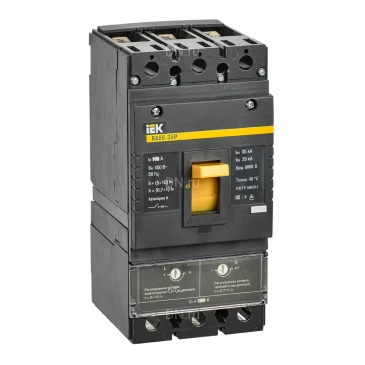 Автоматический выключатель в литом корпусе трехполюсный IEK ARMAT BA 88-35Р 200А 35кА сила тока 200А, отключающая способность 35кА, c электронным расцепителем SVAR30-3-0200