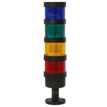 Колонна светосигнальная INNOCONT TL70-024-GBYR-55 диаметр - 70мм, постоянное свечение, без зуммера, цвет - зеленый/синий/желтый/красный, 24В, IP65 Колонна светосигнальная INNOCONT TL70-024-GBYR-55 диаметр - 70мм, постоянное свечение, без зуммера, цвет - зеленый/синий/желтый/красный, 24В, IP65
