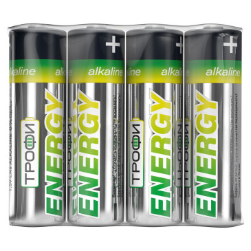 Батарейки ТРОФИ ENERGY Alkaline количество - 4, размер - LR6, емкость - 1.2 Ач