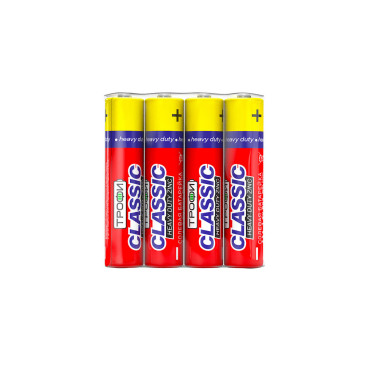 Батарейки ТРОФИ CLASSIC HEAVY DUTY Zinc количество - 4, размер - R03, емкость - 0.03 Ач