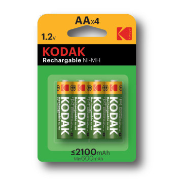 Аккумуляторы KODAK NiMH количество - 4, размер - AA, емкость - 2100 Ач, никель-металлгидридный 