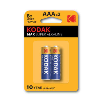 Батарейки KODAK MAX SUPER Alkaline количество - 2, размер - AAA