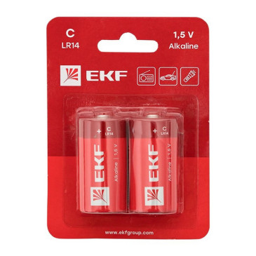 Батарейки алкалиновые  EKF PROxima количество - 2, размер - C, емкость - 6800 Ач
