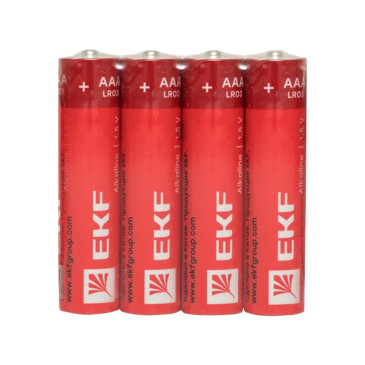 Батарейки алкалиновые  EKF PROxima количество - 4, шринк, размер - AAA, емкость - 1250 Ач