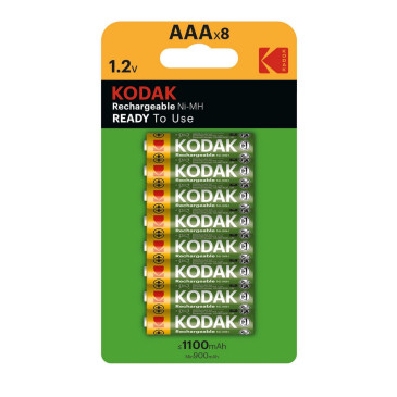 Аккумуляторы KODAK NiMH количество - 8, размер - AAA, емкость - 1100 Ач, никель-металлгидридный 