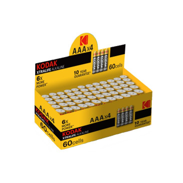 Батарейки KODAK XTRALIFE Alkaline количество - 60, размер - AAA