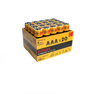 Батарейки KODAK XTRALIFE Alkaline количество - 20, размер - AAA