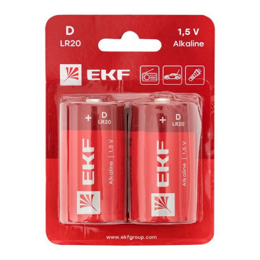 Батарейки алкалиновые  EKF PROxima количество - 2, размер - D, емкость - 15500 Ач
