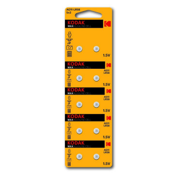 Батарейки KODAK Max Button Cell количество - 10, размер - LR58