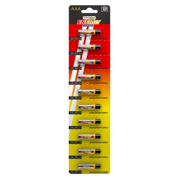 Батарейки ТРОФИ ENERGY POWER Alkaline количество - 10, strip, размер - LR03, емкость - 1.12 Ач