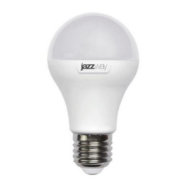 Лампа светодиодная JazzWay PLED-A60 матовая, мощность - 15 Вт, цоколь - E27, световой поток - 1200 лм, цветовая температура - 4000 K, форма - грушевидная