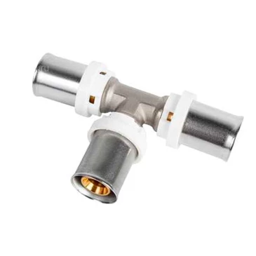 Тройник для металлопластиковых труб K-flex SOLID Ду16 Ру10 равнопроходной, корпус - латунь, уплотнение - EPDM, присоединение - пресс