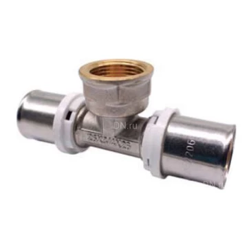 Тройник для металлопластиковых труб K-flex SOLID Ду26x3/4″ Ру10 корпус - латунь, уплотнение - EPDM, присоединение - пресс/внутренняя резьба