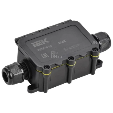 Коробка распределительная IEK WTP-406, герметичная, количество вводов - 2шт, IP68, 450В, упаковка - 1шт. UWB10-I-450-40-02-68
