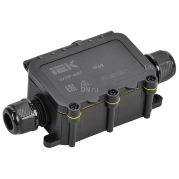 Коробка распределительная IEK WTP-407, герметичная, количество вводов - 3шт, IP68, 450В, упаковка - 1шт. UWB10-T-450-40-03-68