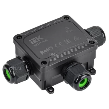 Коробка распределительная IEK WTP-402, герметичная, количество вводов - 3шт, IP68, 450В, упаковка - 1шт. UWB10-T-450-41-03-68