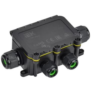 Коробка распределительная IEK WTP-405, герметичная, количество вводов - 6шт, IP68, 450В, упаковка - 1шт. UWB10-X-450-41-06-68