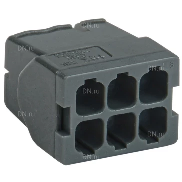 Клемма строительно-монтажная IEK СМК 772-246 с пастой 450В, 24А, зажимов - 6шт., количество - 1шт., цвет - серый UKZ31-246-001