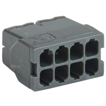 Клемма строительно-монтажная IEK СМК 772-248 с пастой 450В, 24А, зажимов - 8шт., количество - 4шт., цвет - серый UKZ31-248-004