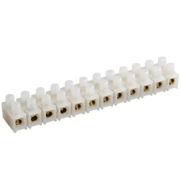 Зажим винтовой IEK ЗВИ-15 н/г, сечение подключаемых проводников - 4-10мм2, номинальный ток - 15А, цвет - белый, упаковка - 2шт. UZV4-015-06-2