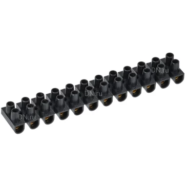 Зажим винтовой IEK ЗВИ-15 н/г, сечение подключаемых проводников - 4-10мм2, номинальный ток - 15А, цвет - черный, упаковка - 2шт. UZV5-015-06-2