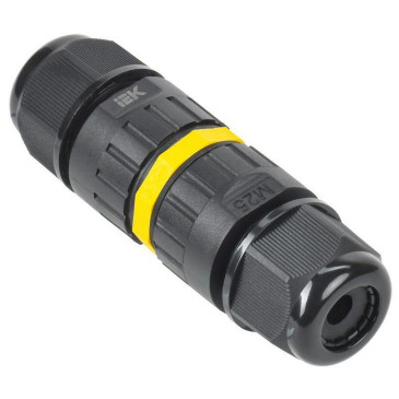 Коннектор кабельный IEK герметичный WTP 104 5 PIN 12 мм сечение ответвительного проводника - 0.5-1.5 мм²,  сечение магистрального проводника  - 0.5-1.5 мм², тип -  I, количество - 1 шт., цвет - черный