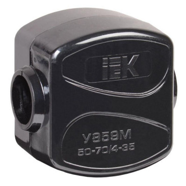 Зажим ответвительный IEK У-859М сечение ответвительного проводника - 4-35 мм²,  сечение проходное  - 50-70 мм², количество - 1 шт., цвет - черный
