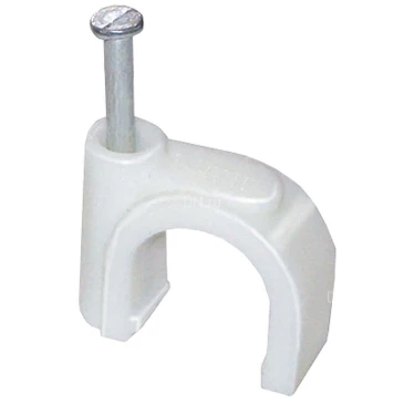 Скоба крепежная IEK круглая, диаметр - 8мм, цвет - белый, материал - пластик, упаковка - 20шт. USK11-09-020