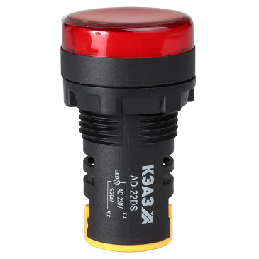 Лампа сигнальная КЭАЗ AD22DS диаметр отверстия – 22 мм, LED 230В, IP40, цвет – красный