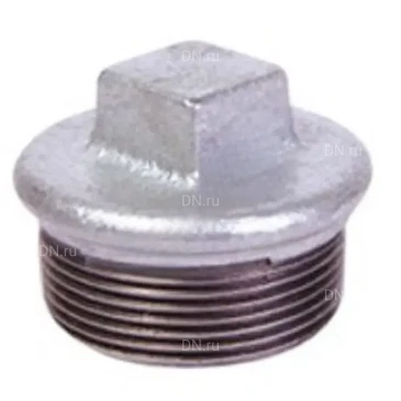 Заглушка Китай 1/2″ Ду15 наружная резьба, корпус - ковкий чугун, оцинкованная