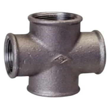 Крестовина Китай 1 1/4″ Ду32 Ру16 внутренняя резьба, корпус - ковкий чугун, без покрытия