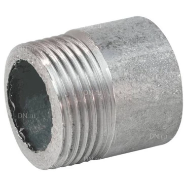 Резьба Китай 1/2″ Ду15 Ру16 L=30мм, материал - сталь 20 оцинкованная, ГОСТ 3262-75 Резьба Китай 1/2″ Ду15 Ру16 L=30мм, материал - сталь 20 оцинкованная, ГОСТ 3262-75