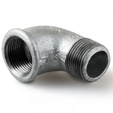 Угольник Китай 1 1/4″ Ду32 90° корпус - ковкий чугун, оцинкованный, внутренняя/наружная резьба Угольник Китай 1 1/4″ Ду32 90° корпус - ковкий чугун, оцинкованный, внутренняя/наружная резьба