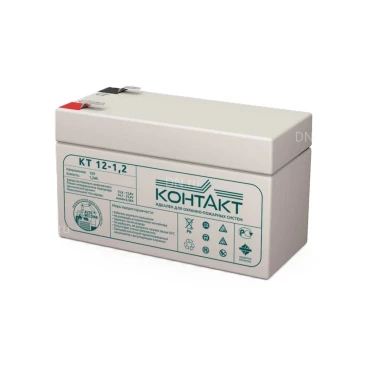 Аккумуляторная батарея КОНТАКТ КТ 12-1,2 97х44х58мм, напряжение - 12В, емкость - 1.2Ач, тип клеммы - F1