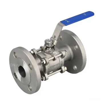 Кран шаровой САГА S-BF50-4 Ду50 Ру16 полнопроходной, трехсоставной, нержавеющая сталь AISI304, уплотнение - PTFE/RPTFE/PPL, фланцевый, рукоятка