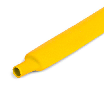 Трубка термоусадочная КВТ ТУТ (HF) Дн6/3 L=100 м тонкостенная, диаметр до усадки 6 мм, диаметр после усадки 3 мм, материал - полиолефин, коэффициент усадки - 2:1, цвет - желтый