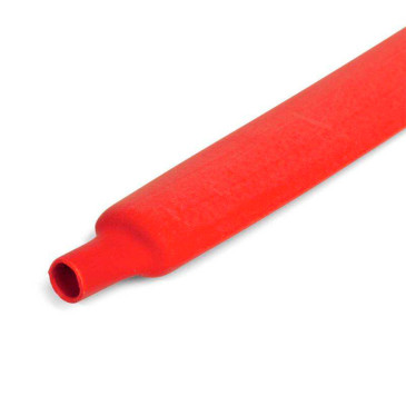 Трубка термоусадочная КВТ ТУТ (HF) Дн6/3 L=100 м тонкостенная, диаметр до усадки 6 мм, диаметр после усадки 3 мм, материал - полиолефин, коэффициент усадки - 2:1, цвет - красный