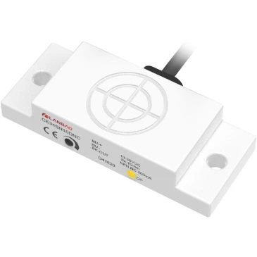 Датчик емкостный LANBAO CE34SN10DPO прямоугольный, монтаж - незаподлицо, расстояние срабатывания - 10мм, тип выходного сигнала - PNP NO, соединение - кабель 2м, материал корпуса - пластик, IP67