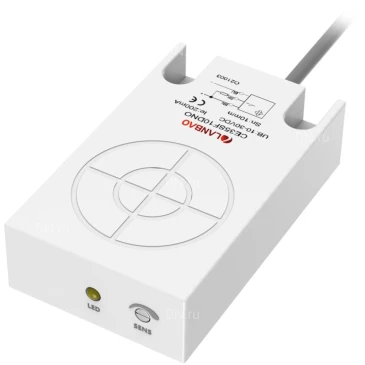 Датчик емкостный LANBAO CE35SN15DPO прямоугольный, монтаж - незаподлицо, расстояние срабатывания - 15мм, тип выходного сигнала - PNP NO, соединение - кабель 2м, материал корпуса - пластик, IP67