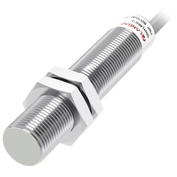 Датчик индуктивный LANBAO FY12DNC резьбовой, монтаж - заподлицо, расстояние срабатывания - 2мм, тип выходного сигнала - NPN NC, соединение - кабель, материал корпуса - латунь никелированная, IP67