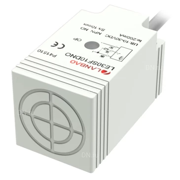 Датчик индуктивный LANBAO LE30SN15ATC прямоугольный, монтаж - незаподлицо, расстояние срабатывания - 15мм, тип выходного сигнала - 2-х проводной NC, соединение - кабель 2м, материал корпуса - пластик, IP67