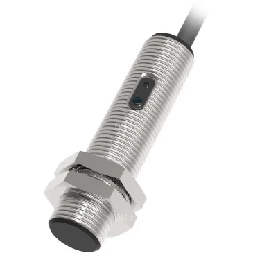 Датчик оптический LANBAO PR12-BC15DPO, цилиндрический корпус, диффузный, выход PNP, питание - 12-24В, кабель - 2м, IP67, расстояние срабатывания - 150мм, материал корпуса - латунь никелированная