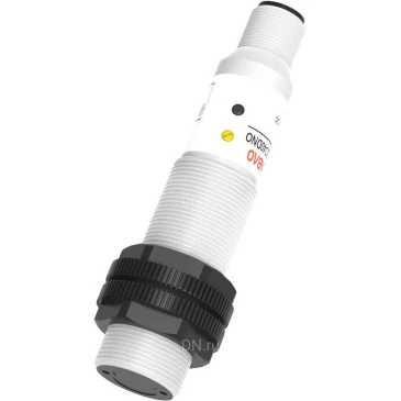 Датчик оптический LANBAO PR18S-BC10ATO-E2, цилиндрический корпус, диффузный, выход реле, питание - 20-250В, разъем M12, IP67, расстояние срабатывания - 100мм, материал корпуса - пластик