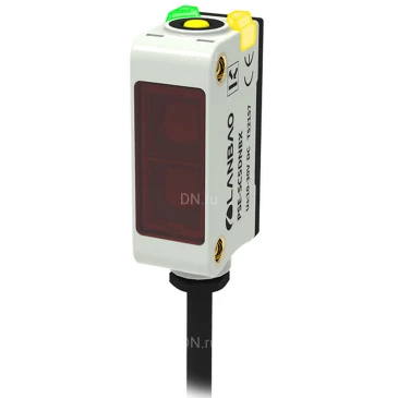 Датчик оптический LANBAO PSE-SC5DNBX, прямоугольный корпус, диффузный, выход NPN, питание - 12-24В, кабель - 2м, IP67, расстояние срабатывания - 50мм, материал корпуса - пластик