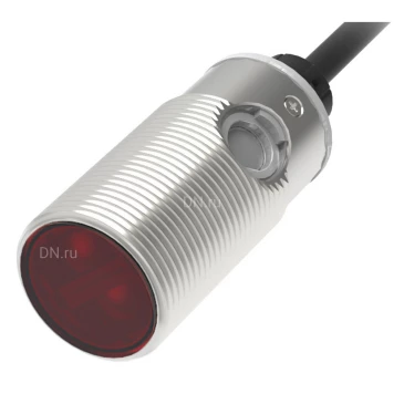 Датчик оптический LANBAO PSM-YC10DPBR, цилиндрический корпус, диффузный, выход PNP, питание - 12-24В, кабель - 2м, IP67, расстояние срабатывания - 100мм, материал корпуса - латунь никелированная
